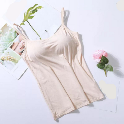 Women's Seamless Tank Top with Built-In Bra Hautfarbe Bra