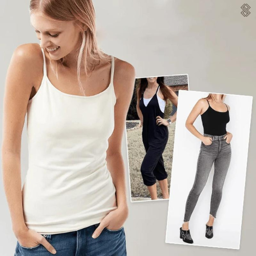Women's Seamless Tank Top with Built-In Bra Bra