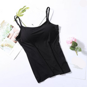 Women's Seamless Tank Top with Built-In Bra Schwarz Bra