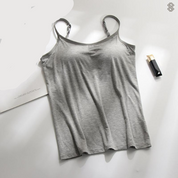 Women's Seamless Tank Top with Built-In Bra Grau Bra
