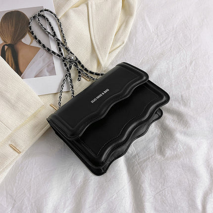 Versatile PU Leather Casual Shoulder Messenger Bag Black Messenger Bag