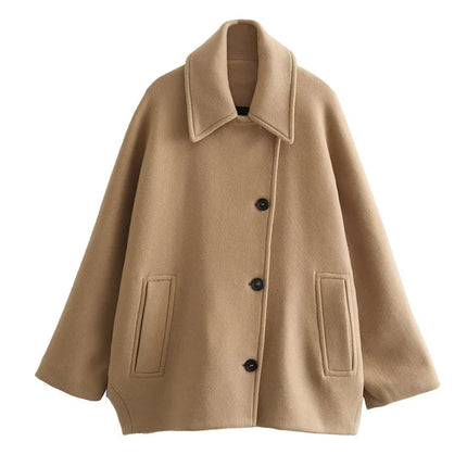 City Chic Cropped Coat Khaki Coat