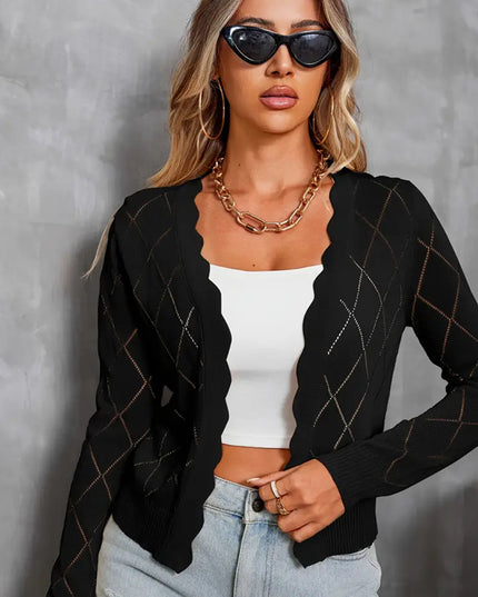 Women’s Cold‑Themed Cardigan Top Black Cardigans