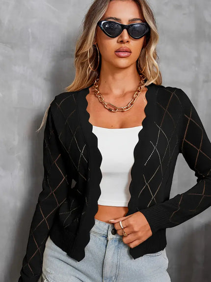 Women’s Cold‑Themed Cardigan Top Black Cardigans