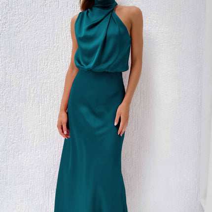 Elegant Sleeveless Summer Evening Party Dress Lake Blue Dresses