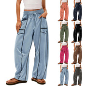 Y2K Striped Wide Leg Pants Women’s Drawstring Trousers Women Pants