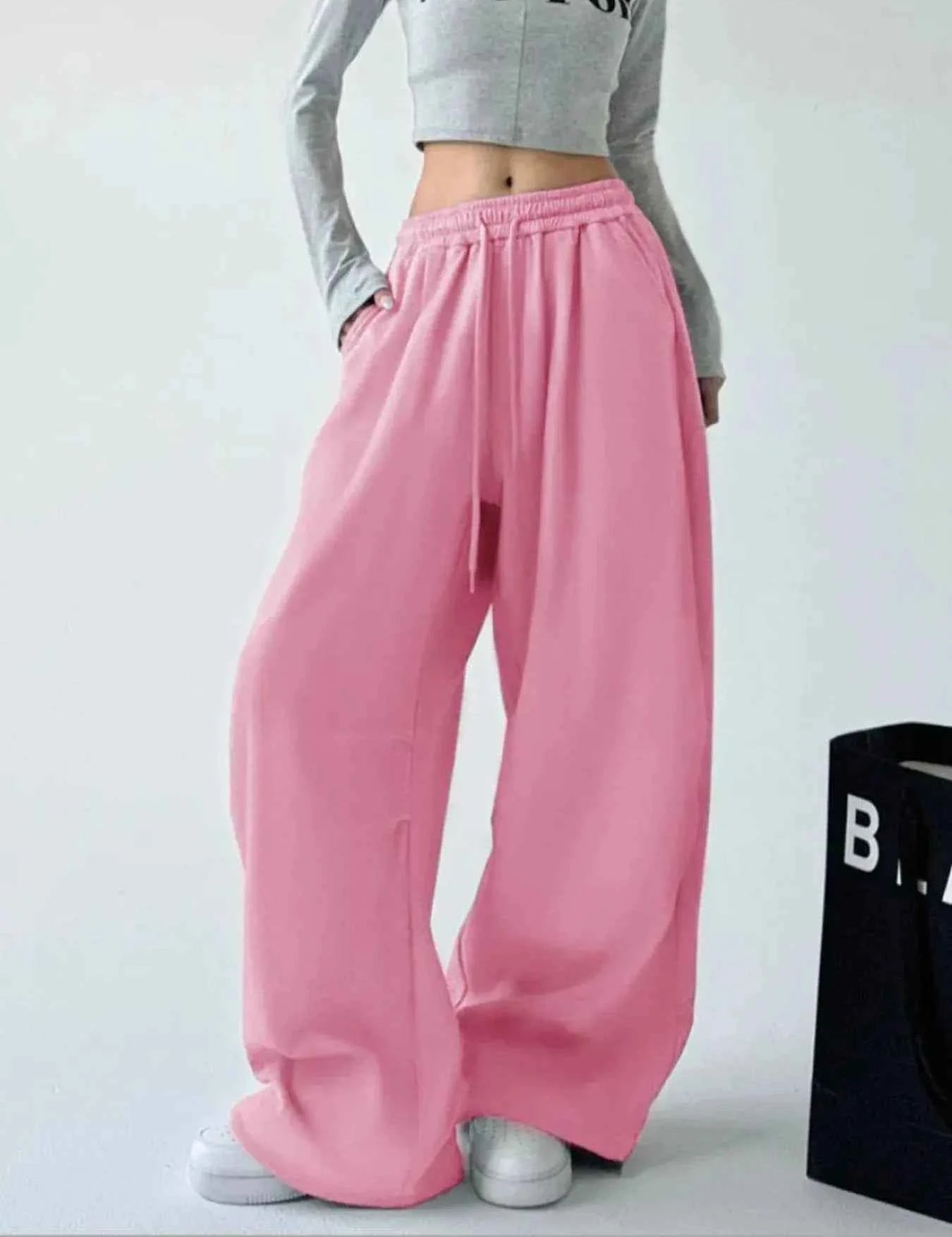 Oversized Wide Leg Drawstring Pants