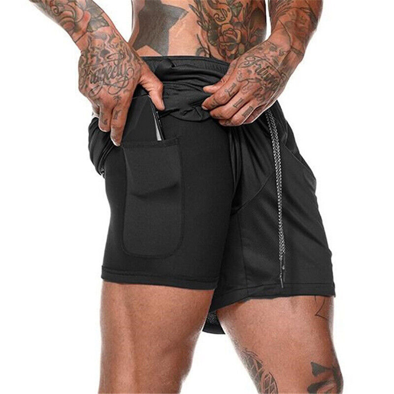 Men's 2‑in‑1 Quick‑Dry Running Shorts with Phone Pocket Shorts