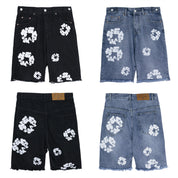 Embroidered Denim Shorts for Men and Women Shorts
