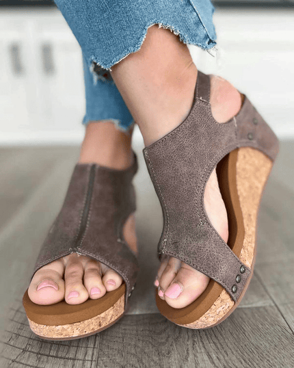 Blair™ - Stylish High Sole Adjustable Orthopedic Sandals with Arch Support Coffee Orthopedic Sandals