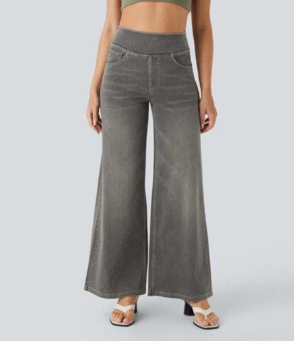 Mel | Comfortable high-waisted jeans Grey Pants