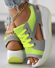 Mila™ - Stylish Orthopedic Sandals Contrast Panels Green