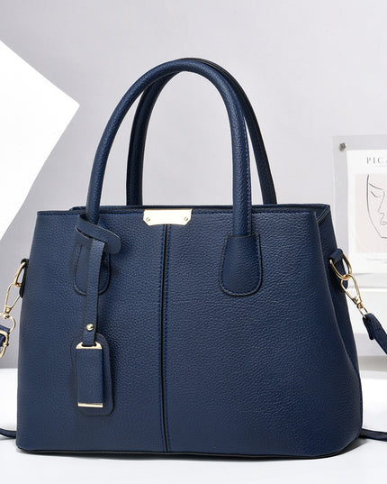 Women’s Large-Capacity PU Leather Tote & Crossbody Bag Blue 30x21x13 Bag