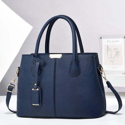 Women’s Large-Capacity PU Leather Tote & Crossbody Bag Blue 30x21x13 Bag