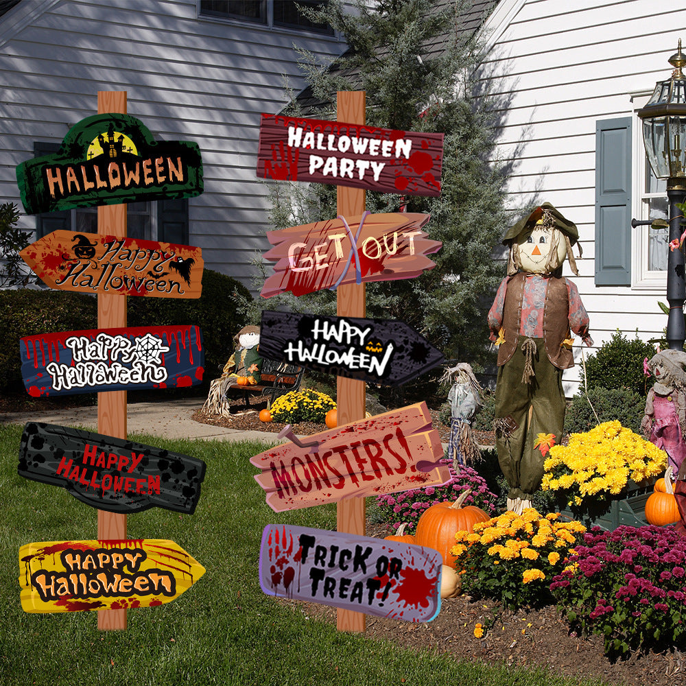 Halloween Paper Road Sign Decor Halloween Decorations