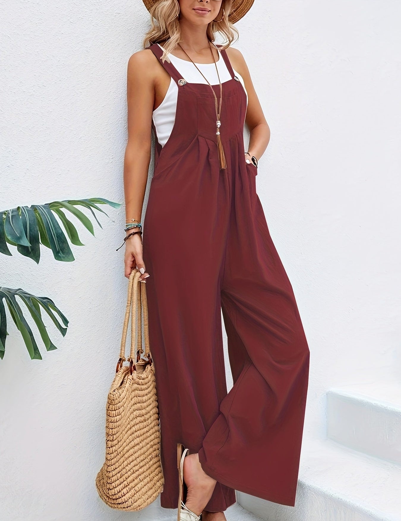 Olive | Sleeveless Jumpsuit - OKOHOKO™ FASHION