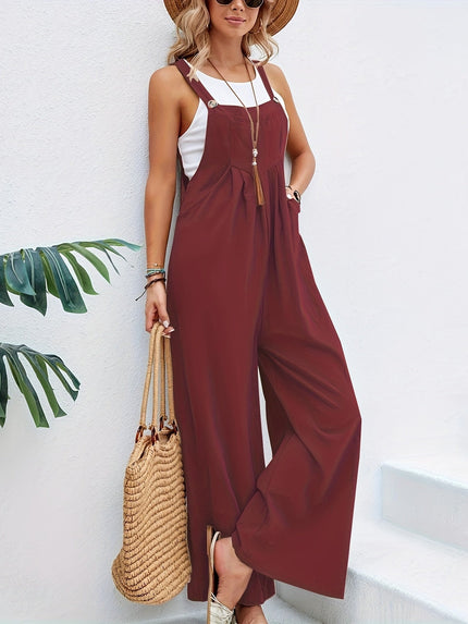 Olive | Sleeveless Jumpsuit Burgundy red Jumpsuits