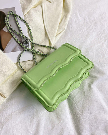 Versatile PU Leather Casual Shoulder Messenger Bag Green Messenger Bag