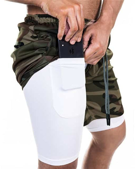 Pocket Compression Shorts Army Green Camouflage Shorts