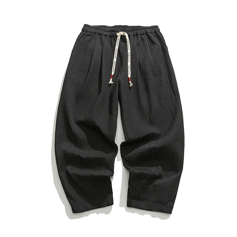 Men's Casual Loose Fit Straight-Leg Trousers Trousers