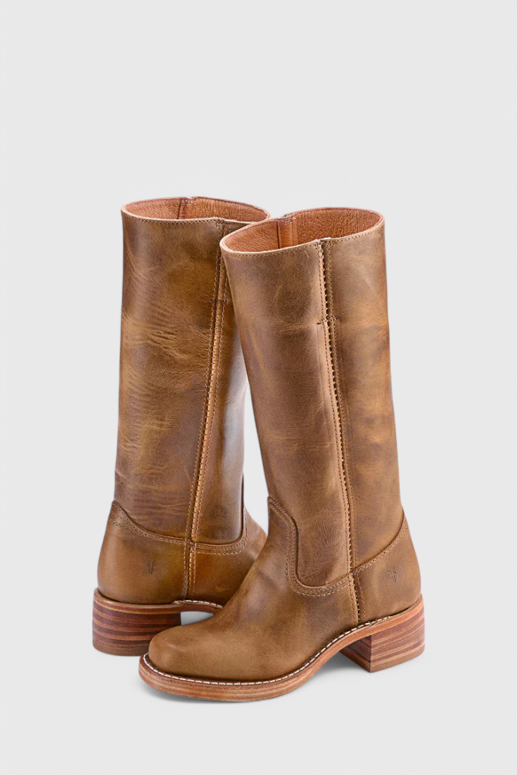 Grace Modern Classic Leather Boots – All-Season Comfort & Style Light Brown Boots
