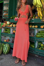 Chloe | Boho Tie-Dye Cutout Maxi Dress - OKOHOKO™ FASHION