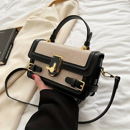 Zoe | Retro Vintage Flap Handbag Black Handbag