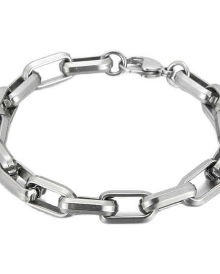 Men’s Titanium Steel Geometric Hip‑Hop Bracelet – Bold Urban Style Bracelet