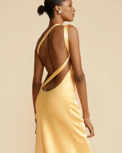 Elegant One-Shoulder Satin Evening Dress Dresses