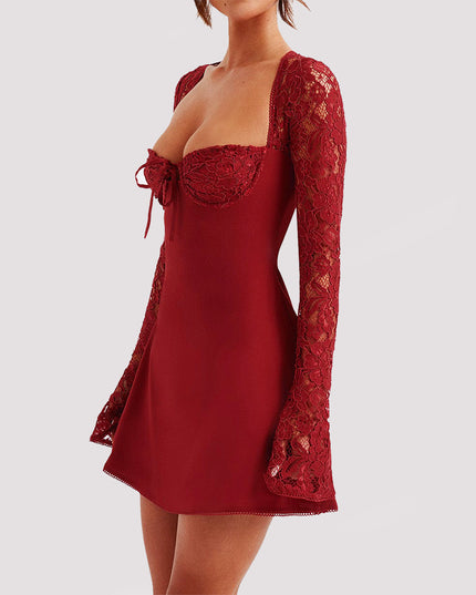 Sexy Lace Corset Backless Mini Dress Dresses
