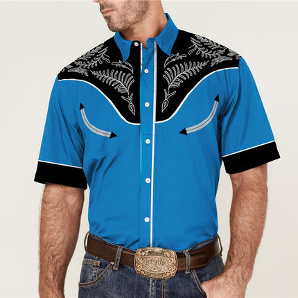 Men's 3D Printed Short Sleeve Lapel Shirt S95342462 Shirts