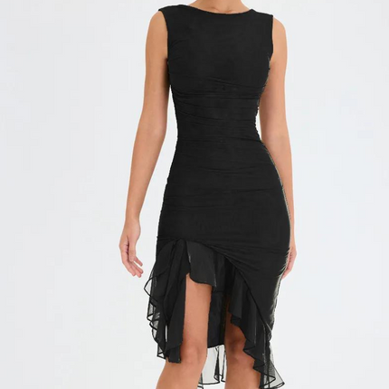 Haileys | Ruffle Midi Dress Black Dresses