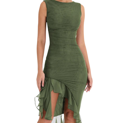 Haileys | Ruffle Midi Dress Green Dresses