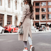 Elegant V-Neck Long Coat Coats & Jackets