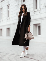 Elegant V-Neck Long Coat Coats & Jackets