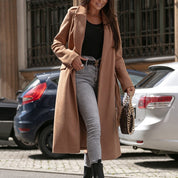 Elegant V-Neck Long Coat Coats & Jackets