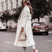 Elegant V-Neck Long Coat Coats & Jackets