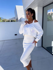 Margot | Casual Sweatshirt And Dress Set White Dresses