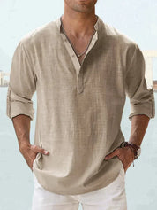 Men's Classic Linen Shirt Brown Shirts