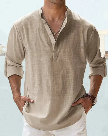 Men's Classic Linen Shirt Brown Shirts