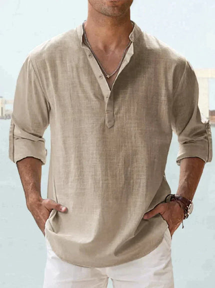 Men's Classic Linen Shirt Brown Shirts