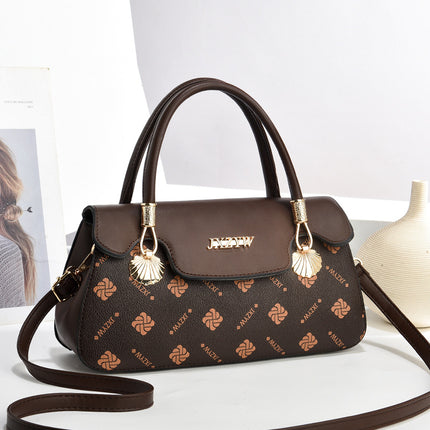 Vintage-Inspired Letter Print Women's Crossbody Handbag Coffee Length 28 Width 9 Height 15cm Handbags