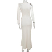 One-shoulder Ribbon Long Dress Dress