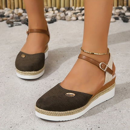 Toe Wedge Sandals for Women Colour coffee Sandals