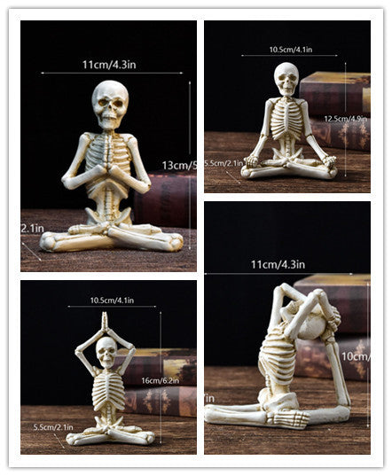 Cool Skeleton Meditation Pose Decor Set2 Halloween Decorations