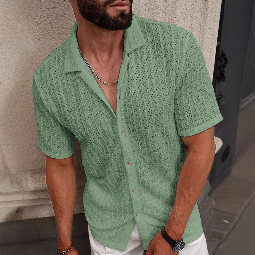 Men's Slim Fit Short Sleeve Casual Shirt Shirts