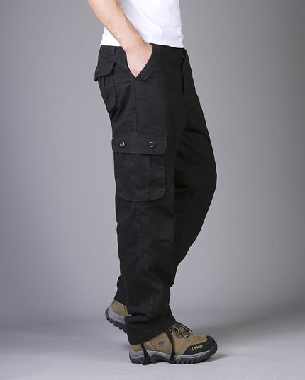 Men’s Summer Lightweight Multi-Pocket Cargo Pants Six Pocket Black Cargo Pants