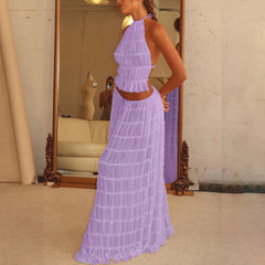 Backless Long Dress Purple