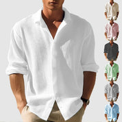 Men's Lapel Long Sleeve Shirt Men Shirts