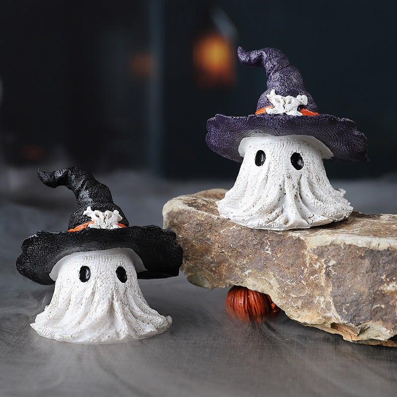 Resin Halloween Wizard Hat Ghost Ornament Halloween Decorations